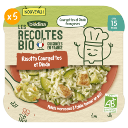 Les Récoltes Bio - Risotto, Courgettes et Dinde - Lot x5