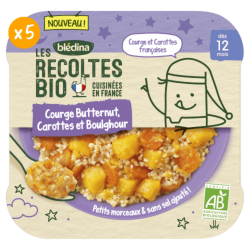 Les Récoltes Bio - Courge Butternut, Carottes et Boulghour - Lot x5