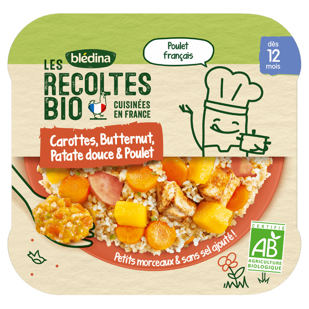 Les Récoltes Bio - Carottes, Butternut, Patates douces et Poulet
