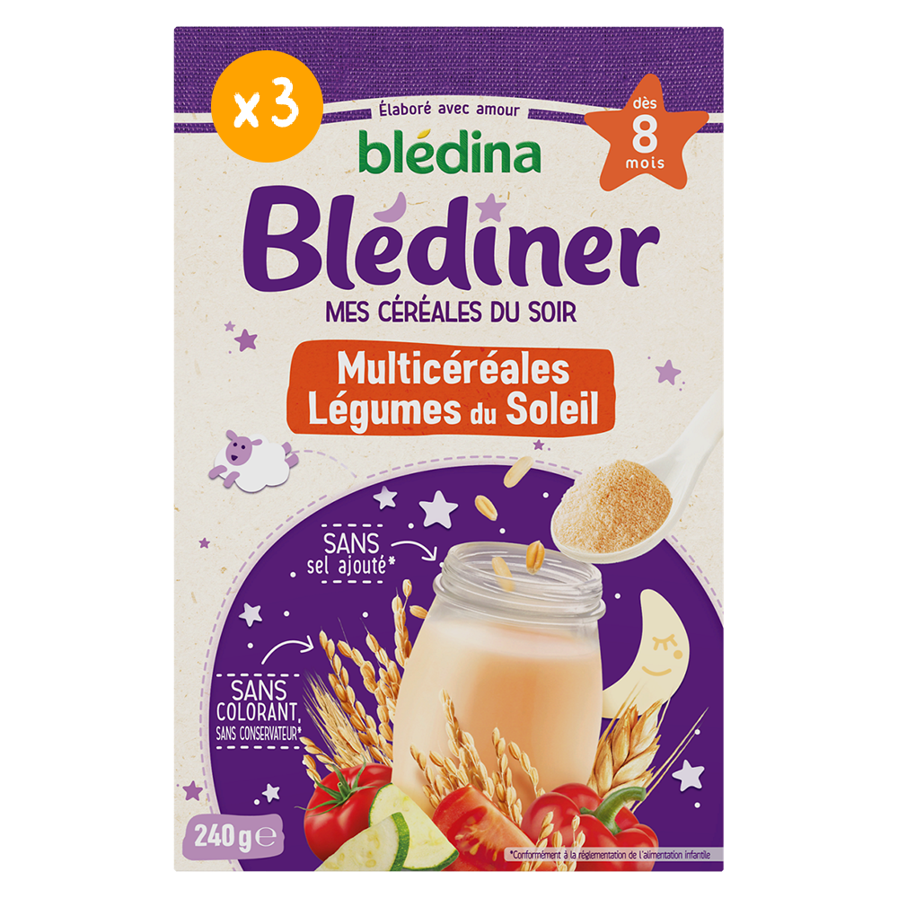 Blédîner - Multicéréales Légumes du Soleil - Lot x7