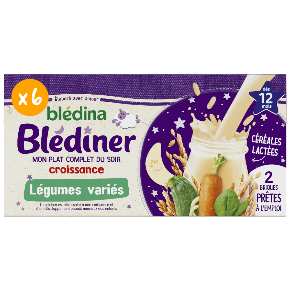 Blédîner - Céréales du soir Riz Carottes - Lot x7