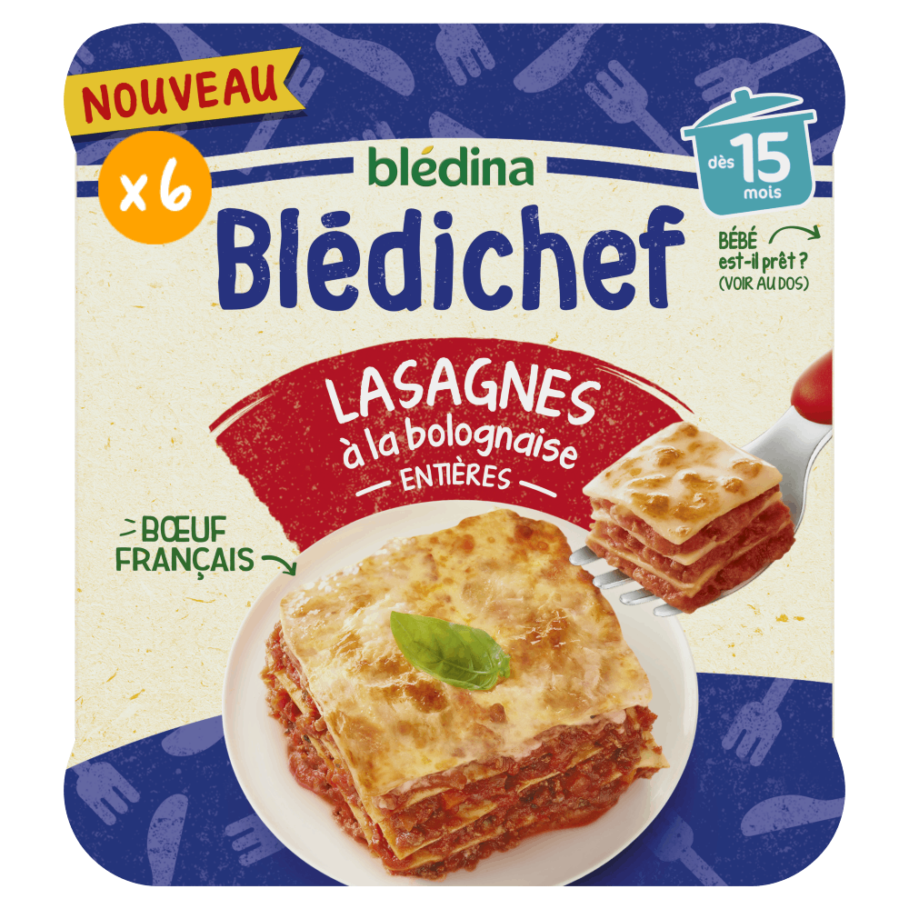 Blédichef - Lasagnes à la Bolognaise - Lot x 6 - face