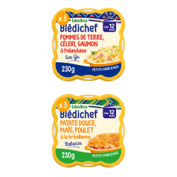 Blédichef - Lot multi-variétés Blédichef du monde x6- dès 12-15 mois, repas pour bébé saveur du monde