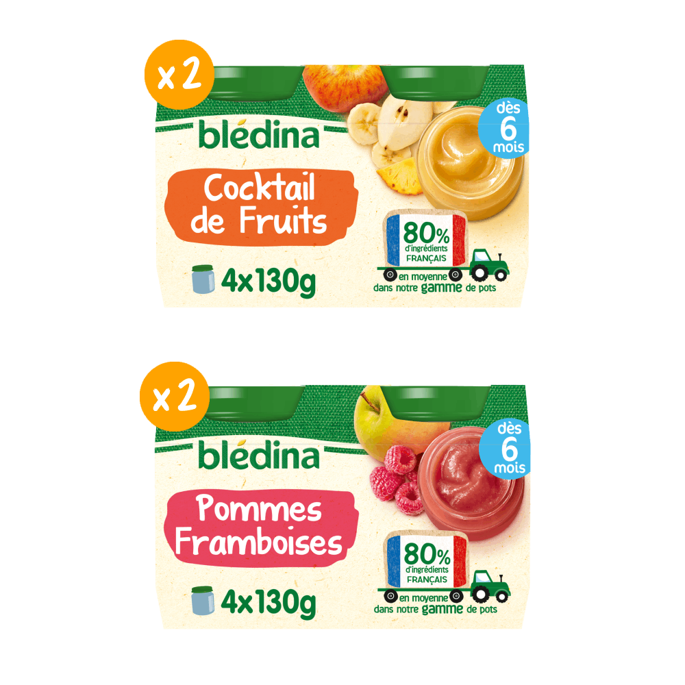 Petits pots Blédina - Lot Multi-variétés fruits x4