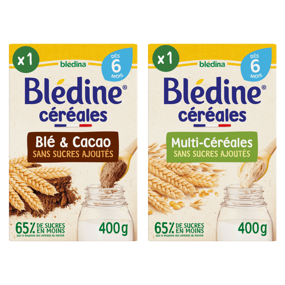 Blédine - Blé, Cacao et Multi-céréales - Lot x2