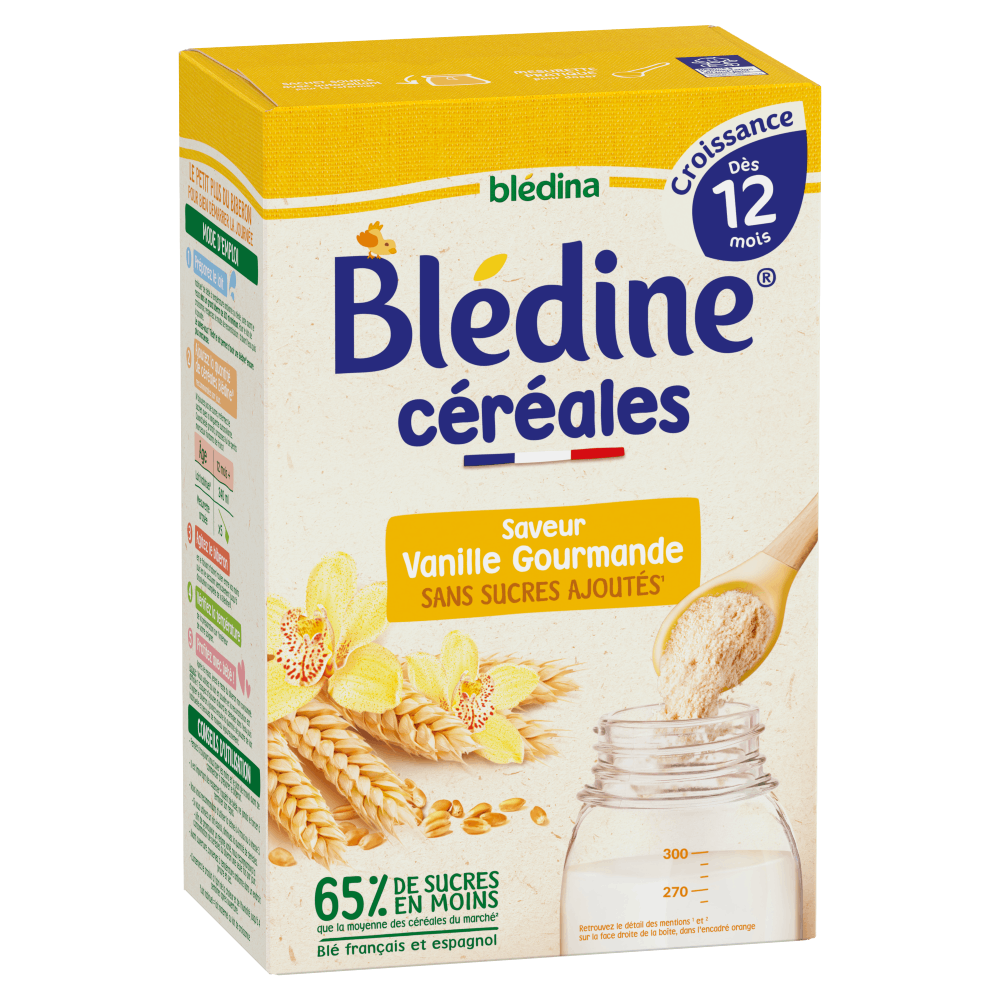 Blédina Blédine Croissance - Céréales Bébé Petit-Déjeuner - Saveur Vanille  Gourmande - Dès 12 Mois (Pack de 6x400g) : : Epicerie