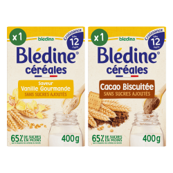 Blédine Croissance - Saveur Vanille Gourmande & Cacao Biscuit - Lot x2
