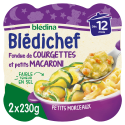 Blédichef - Fondue de courgettes et petits macaroni 2x230g