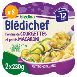 Blédichef - Fondue de Courgettes et petits Macaroni - Lot x8
