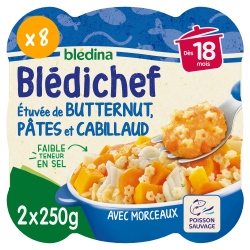 Blédichef - Butternut Pâtes Cabillaud - Lot x8