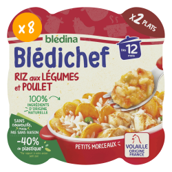 Blédichef - Riz aux Légumes et Poulet - Lot x8
