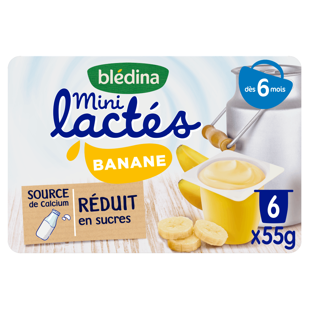 Mini Lactés - Lot Multi-variétés Banane, Fraise et Poire x6