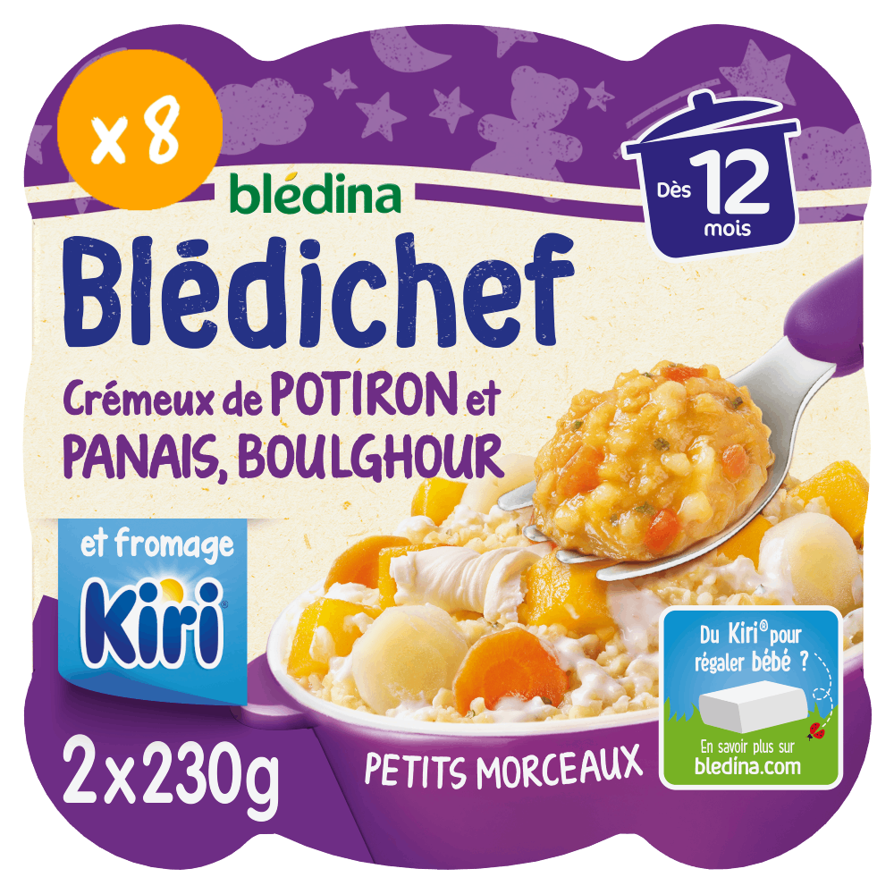 Blédichef - Crémeux de Potiron et Panais, Boulghour et fromage Kiri® - Lot x8