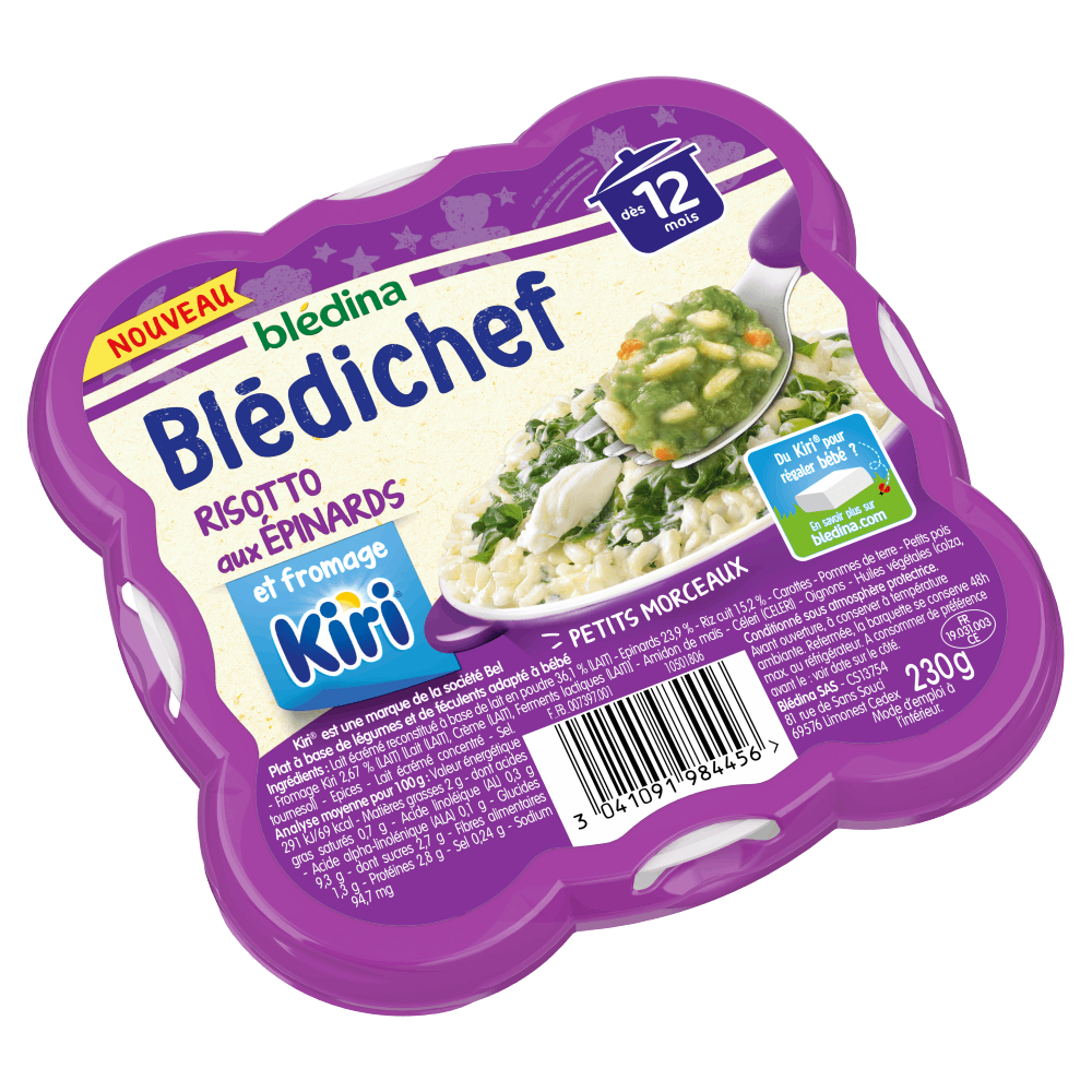 Blédichef - Risotto aux Epinards et fromage Kiri® - Lot x9