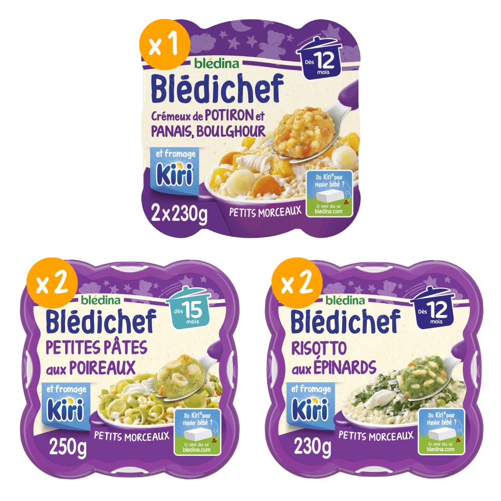 Blédichef - Lot multi-variétés du soir au fromage Kiri® - Lot x6
