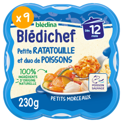 Blédichef Ratatouille et duo de poissons  - Lot x9