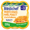 Blédichef - Purée de Patate douce & Maïs, Poulet à la Brésilienne - 230g