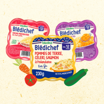 Bledina - Blédina blédichef petits spaghetti crème de légumes dès 12 mois  (2 pièces) en livraison à proximité